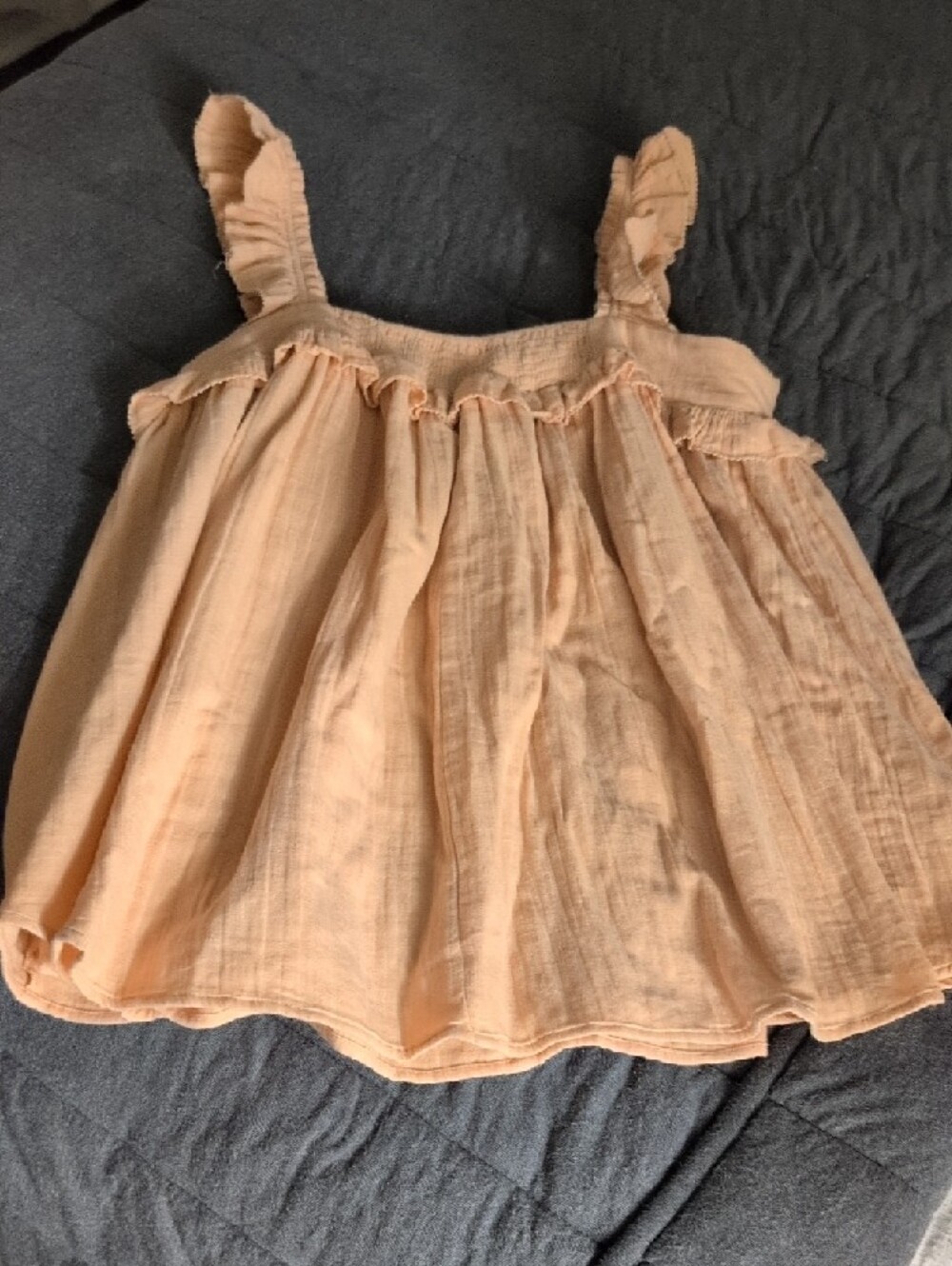 APIECE APART Ruffled Button-Front Peach Tank Top - Picture 5 of 6
